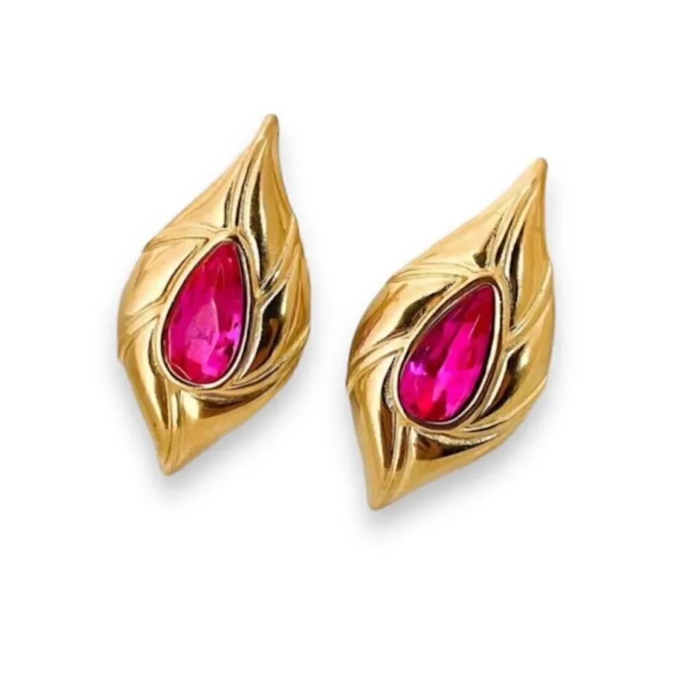 Vintage pink style earrings A589
